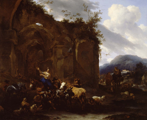 A Farrier and Peasants near Roman Ruins