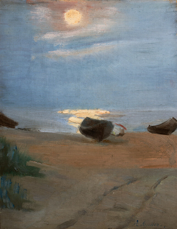 Boats at Sønderstrand, Moonlight, c.1883