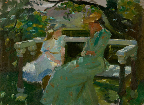 Helga Ancher and Ane Torup on the Garden Bench, c.1892