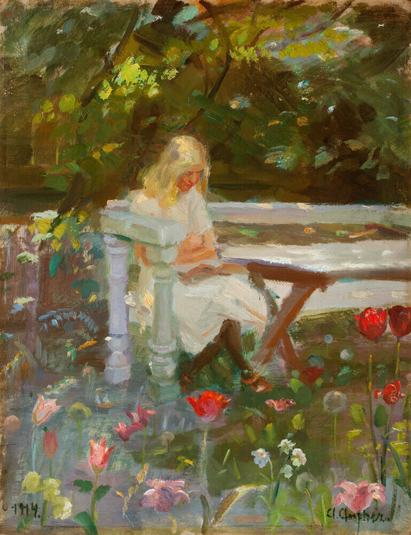 A Girl in the Garden in Summertime, Skagen, 1914