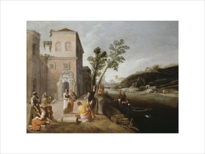 Figures on the Bank of a River