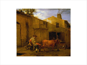 A Smith shoeing an Ox