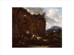 A Farrier and Peasants near Roman Ruins