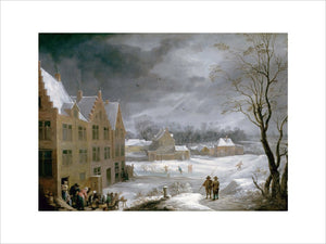 Winter Scene with a Man Killing a Pig