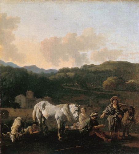 Peasants and a White Horse
