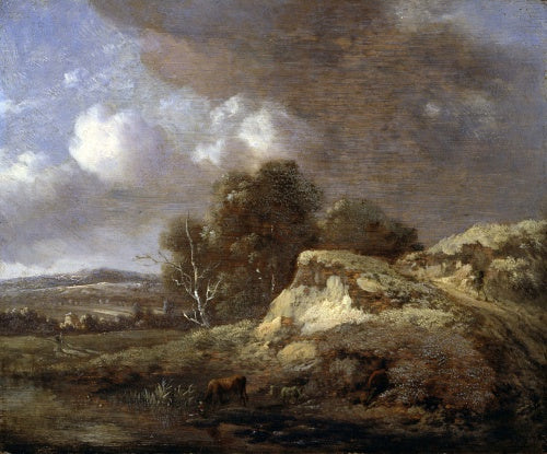 Landscape with Cow drinking