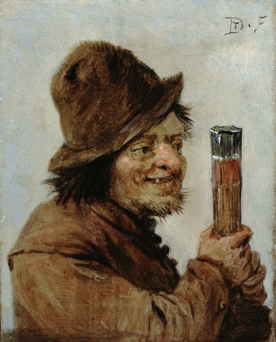 A Peasant holding a Glass