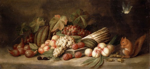 Still Life with Fruit and a Squirrel