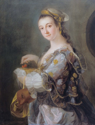 Portrait of a Lady with Mask and Cherries